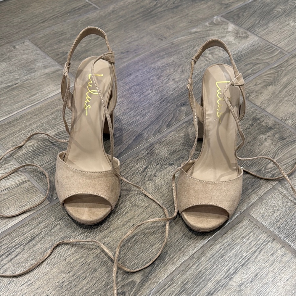 Lulu's Tan Strappy Women's Heels
